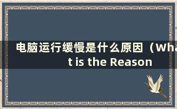 电脑运行缓慢是什么原因（What is the Reason Why the Computer is running Slow）